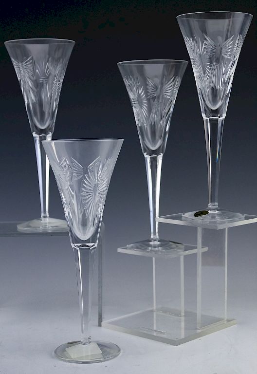 Appraisal: Waterford Crystal Millenium Champagne Flutes Set of four Waterford Irish