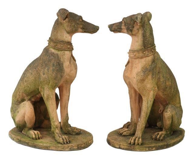 Appraisal: A pair of rare Ca English terracotta models of seated