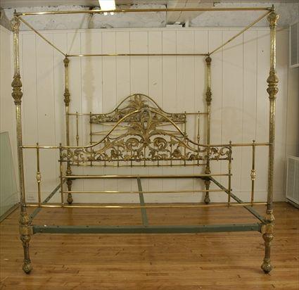 Appraisal: Brass Four-Poster Bed