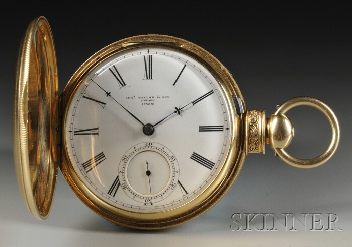 Appraisal: Charles Taylor Son Gold Hunter Case Watch London No engine-turned