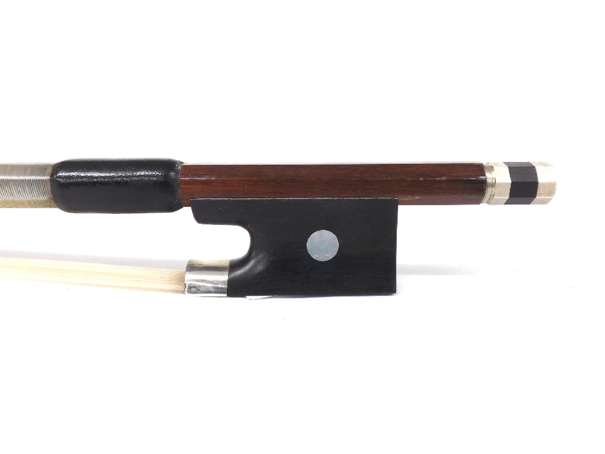 Appraisal: German silver mounted violin bow unstamped gm