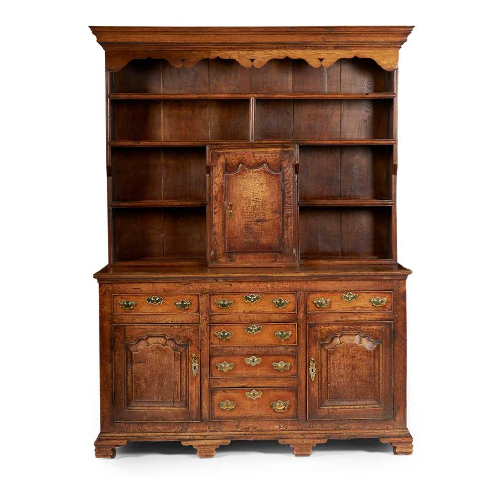 Appraisal: GEORGE III OAK DRESSER LATE TH EARLY TH CENTURY the