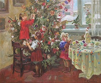 Appraisal: Elena Khmeleva Russian Contemporary Christmas Tree Oil on canvas signed