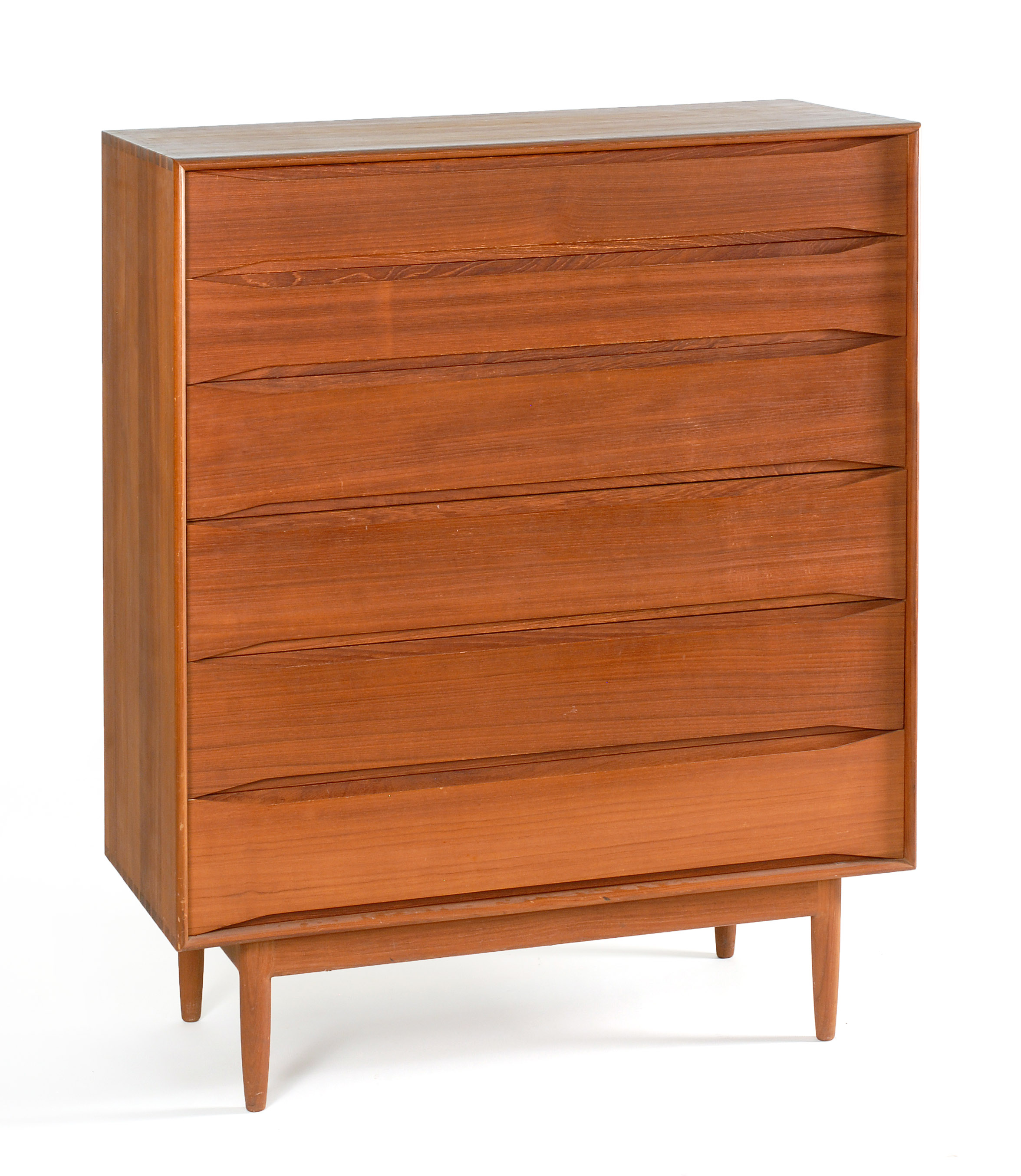 Appraisal: MID-CENTURY MODERN TEAK DRESSER Circa The rectangular top over six