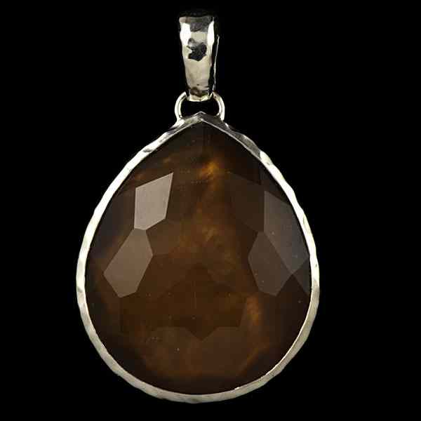 Appraisal: Ippolita Sterling Silver and Shell Doublet Pendant Ippolita hammered sterling