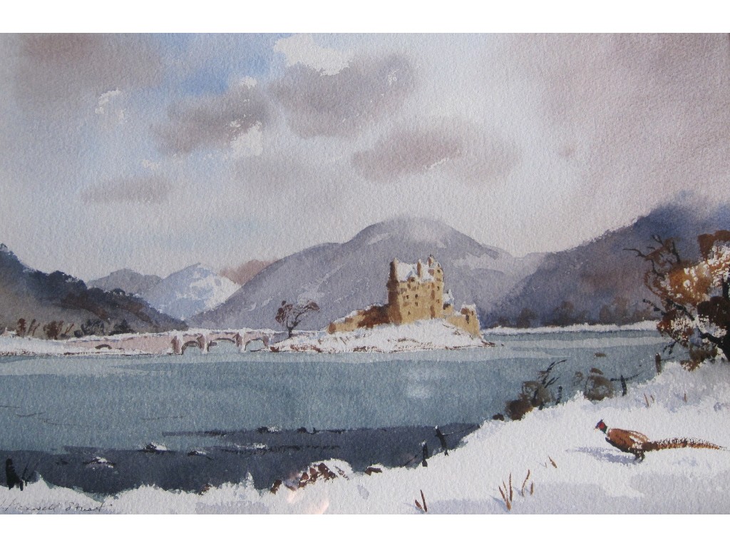 Appraisal: JOSEPH MAXWELL STEWART Watercolour 'Eilan Donan Castle Winter' signed x