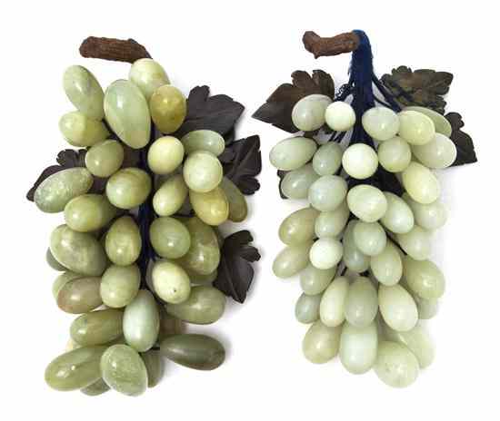 Appraisal: Two Carved Hardstone Grape Clusters each of realistic form with