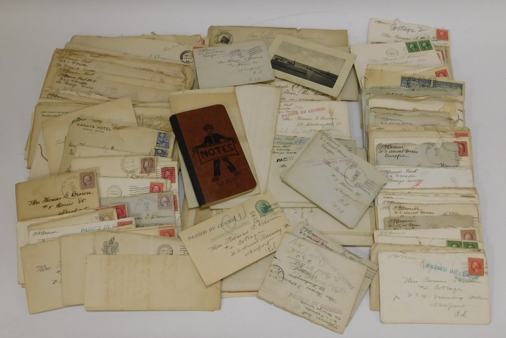 Appraisal: WWI MILITARY LETTERS OF THOMAS G BROWN U S NAVY