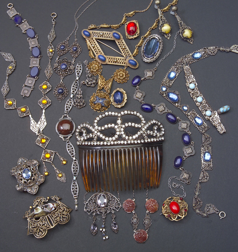 Appraisal: Renaissance Revival-style jewelry pieces th and th c including sterling