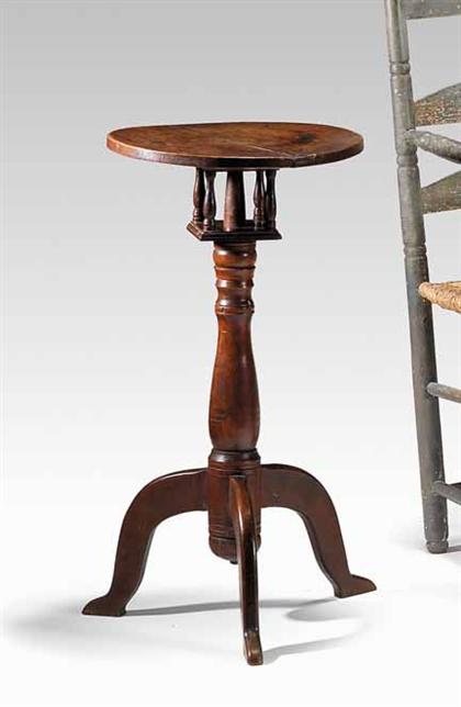 Appraisal: Federal cherry candlestand circa The circular top tilts on bird