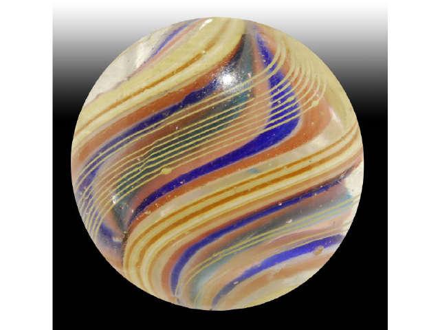 Appraisal: Ribbon Core Swirl Marble Description Alternating bands of many different