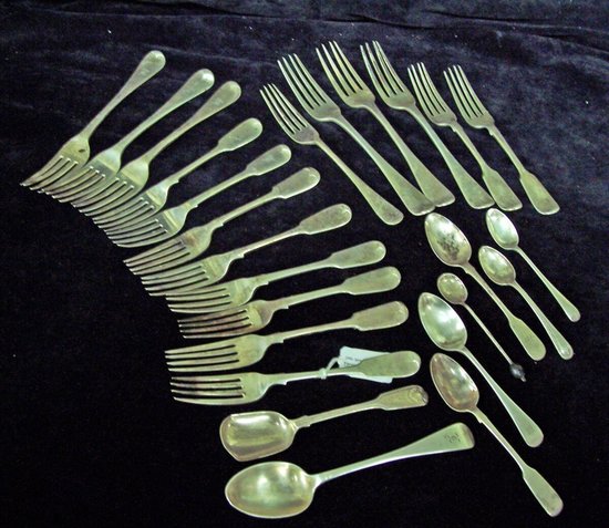 Appraisal: A part canteen of flatware Georgian and later