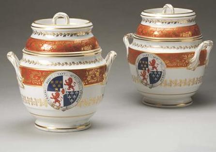 Appraisal: PAIR OF FLIGHT BARR PORCELAIN ICE PAILS AND COVERS -