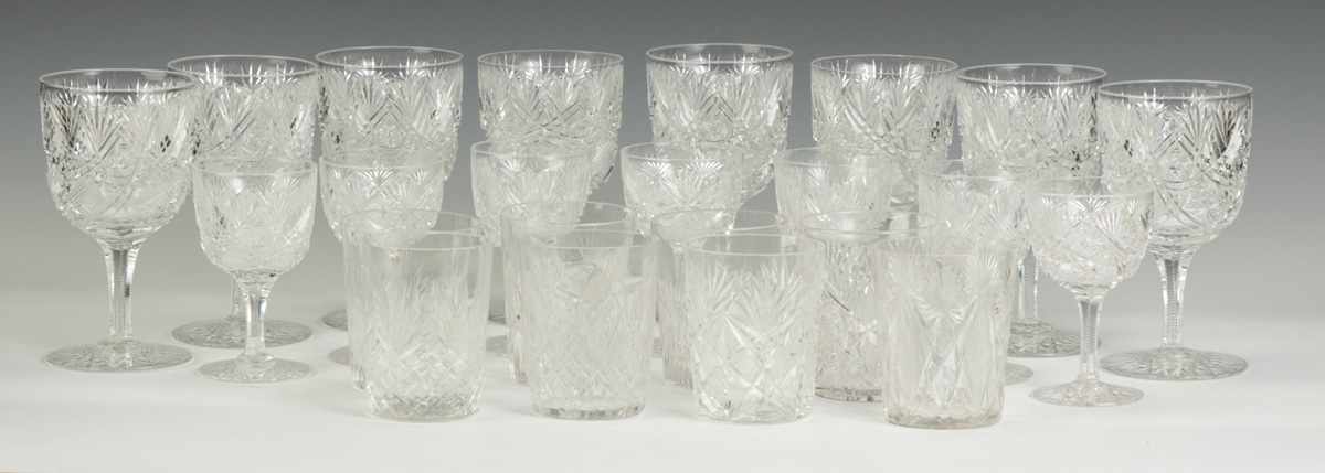 Appraisal: Cut Glass Stemware Tumblers together with Etched Glass Stemware Cut