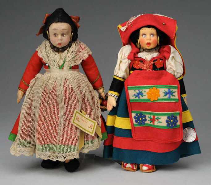 Appraisal: Lot of Lenci Mascotte Dolls in Folk Costumes Description Italy