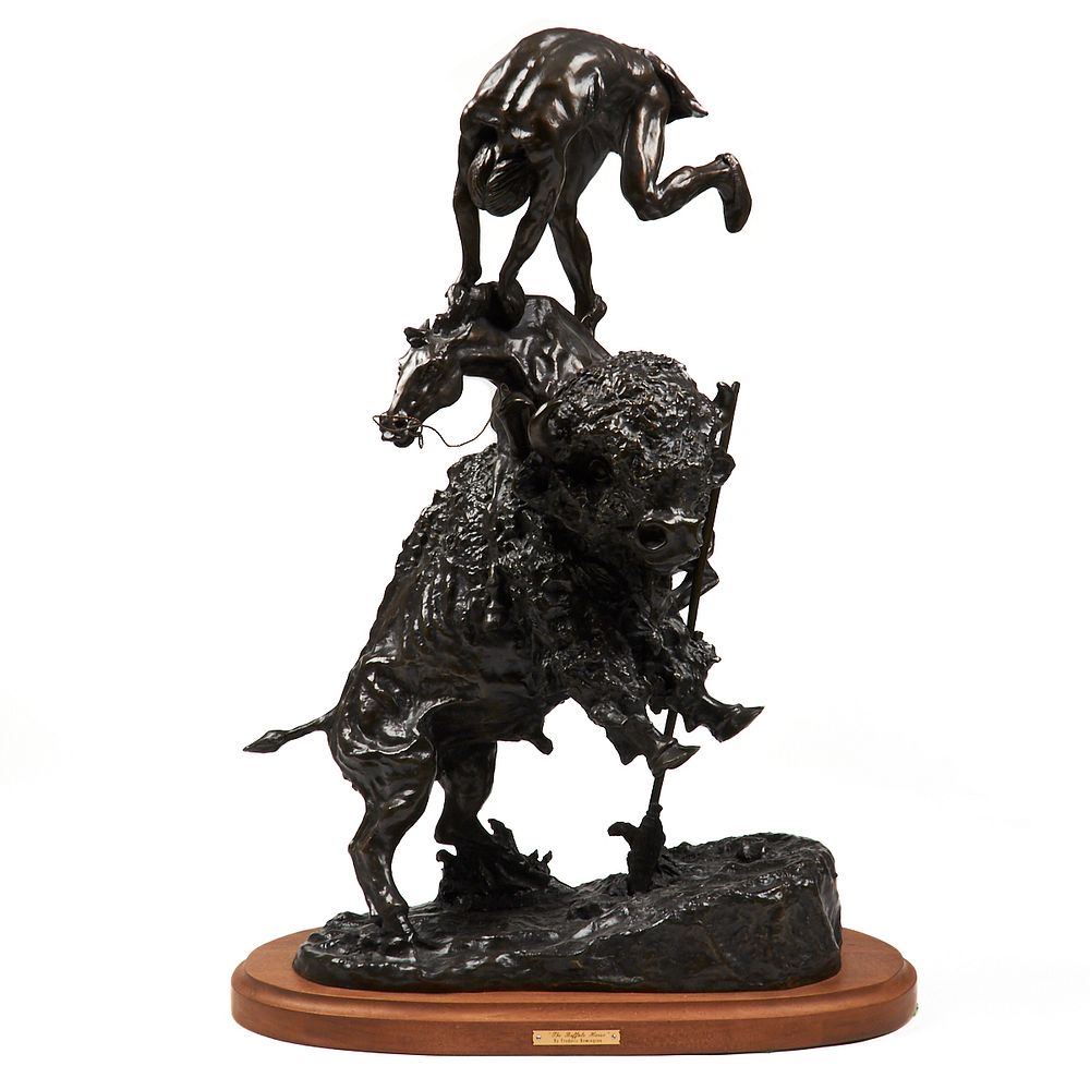 Appraisal: Frederic Remington The Buffalo Horse Bronze Sculpture Frederic Sackrider Remington