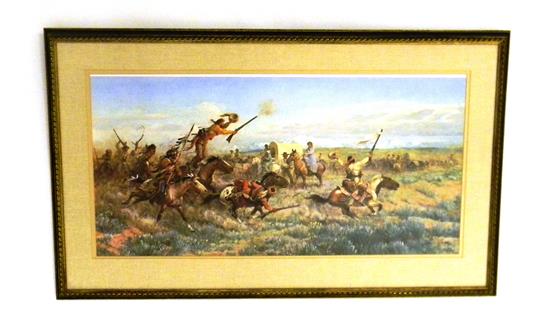 Appraisal: John Ford Clymer American - print depicts a wagon train