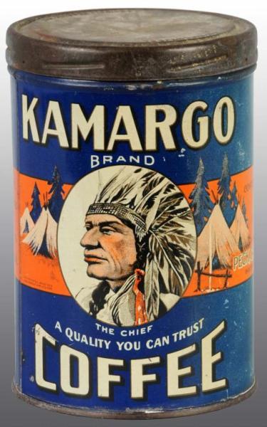 Appraisal: Kamargo Coffee Tin Description Manufactured by Peck Callan and Company