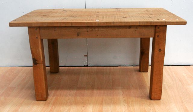 Appraisal: A rectangular timber kitchen table together with a set of