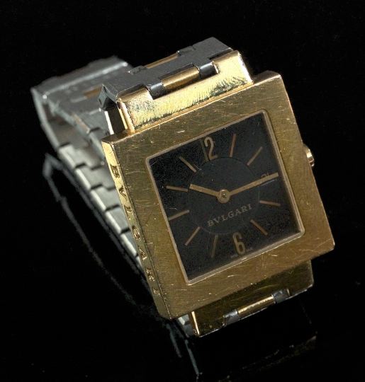 Appraisal: Lady's Bulgari Eighteen-Karat Yellow Gold and Stainless Steel Wristwatch with