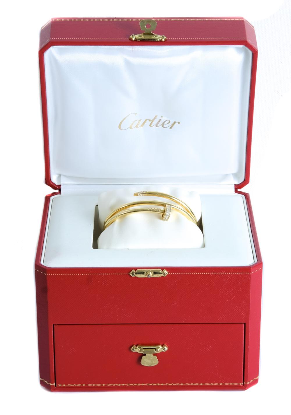 Appraisal: ATTR CARTIER K YG DIAMOND NAIL BRACELETAttributed to Cartier Nail