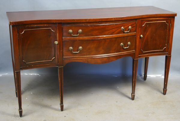 Appraisal: Circa s custom Hepplewhite mahogany sideboard h x l x