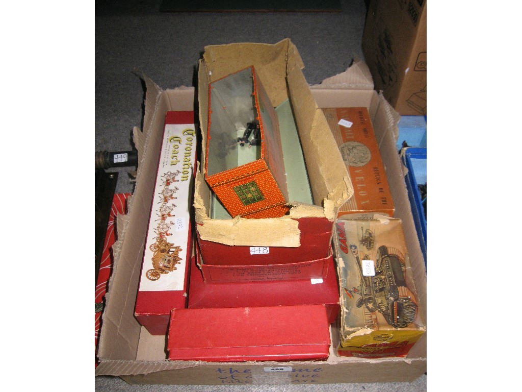 Appraisal: Box of assorted toys including a Lesney Coronation Coach in