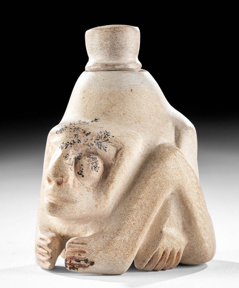 Appraisal: Chavin Stone Shamanic Effigy Vessel ex-Sotheby's Originally Listed At Pre-Columbian