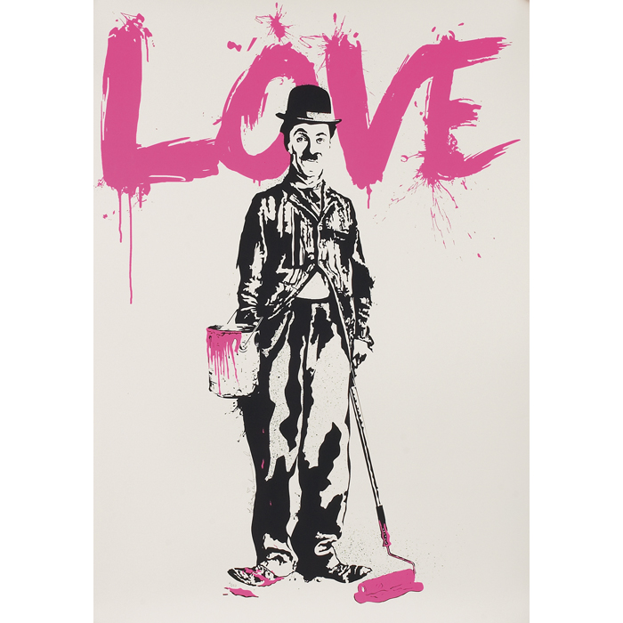 Appraisal: Mr Brainwash French contemporary ''Love Chaplin '' c screenprint ''