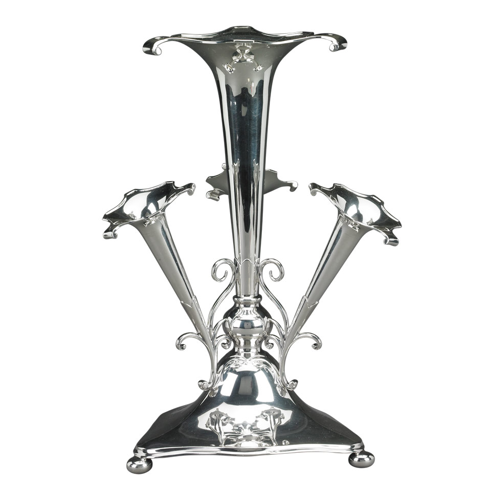 Appraisal: English Silver Epergne James Deakin Sons Sheffield height cm height