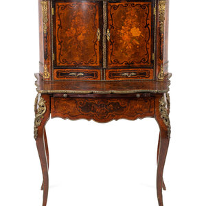 Appraisal: A French Napoleon III Marquetry-inlaid Bonheur du Jour THIRD QUARTER