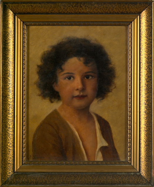 Appraisal: German School th Century Portrait of a Young Child oil