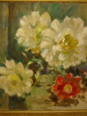 Appraisal: ATTRIBUTED TO OWEN BOWEN R O I - Flowers oil