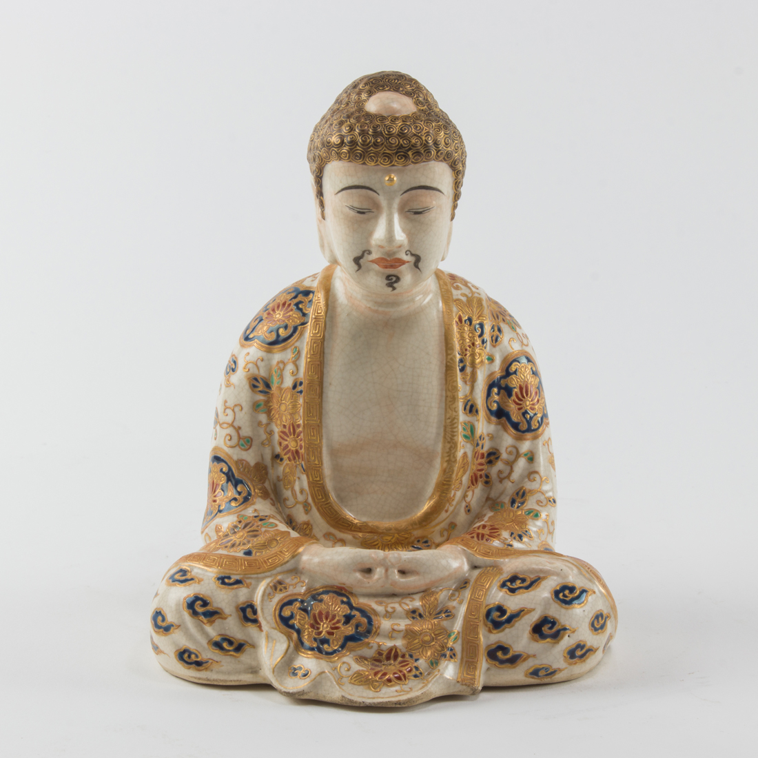 Appraisal: JAPANESE SATSUMA FIGURE OF BUDDHA Japanese Satsuma figure of Buddha