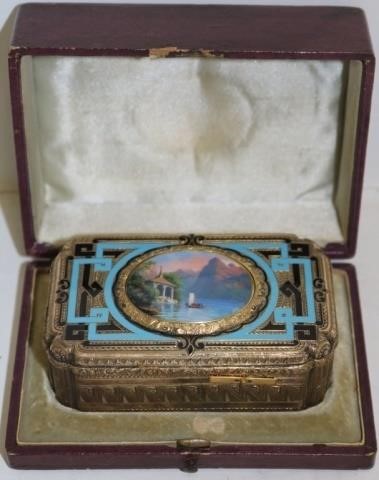 Appraisal: LATE TH C SINGING BIRD AUTOMATON MUSIC BOX HAND PAINTED