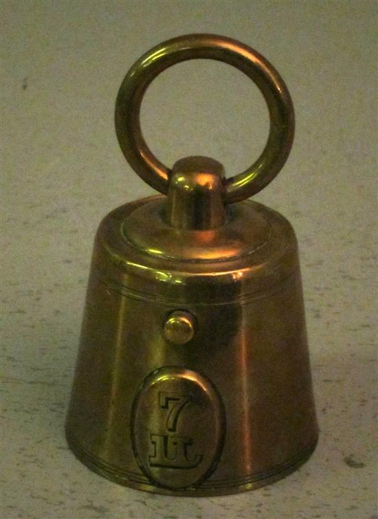 Appraisal: Brass novelty travelling inkwell in the form of a bell