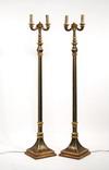 Appraisal: FLOOR LAMPS - Pair of ca - electric double arm