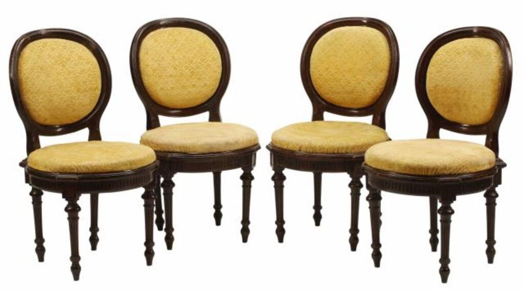 Appraisal: lot of Louis XVI style upholstered side chairs approx h