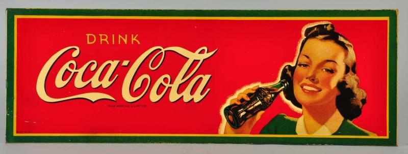 Appraisal: Masonite Coca-Cola Sign Description Beautiful bright and unused example with