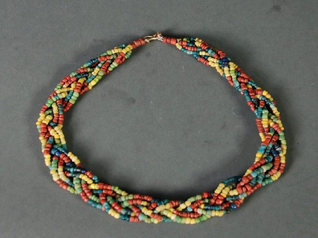 Appraisal: THAILAND LATE ST MILLENNIUM B C THREE DOUBLE STRAND COLOURED