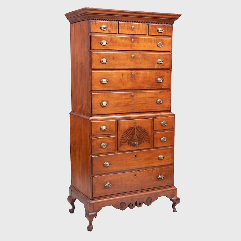 Appraisal: Chippendale Maple Chest on Chest probably New Hampshire In two