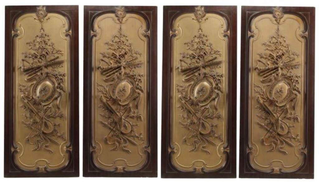 Appraisal: lot of Louis XVI style parcel gilt architectural panels some