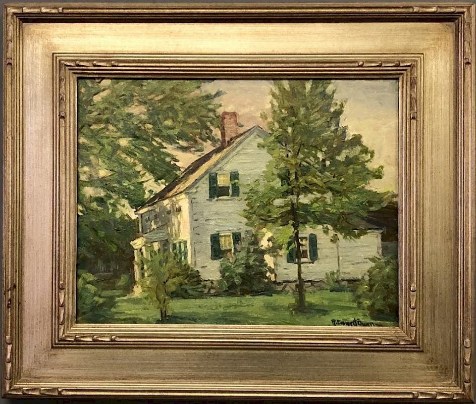 Appraisal: Robert Emmett Owen Oil on Board of House Robert Emmett