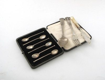 Appraisal: A quantity of assorted flatware including two cased sets of