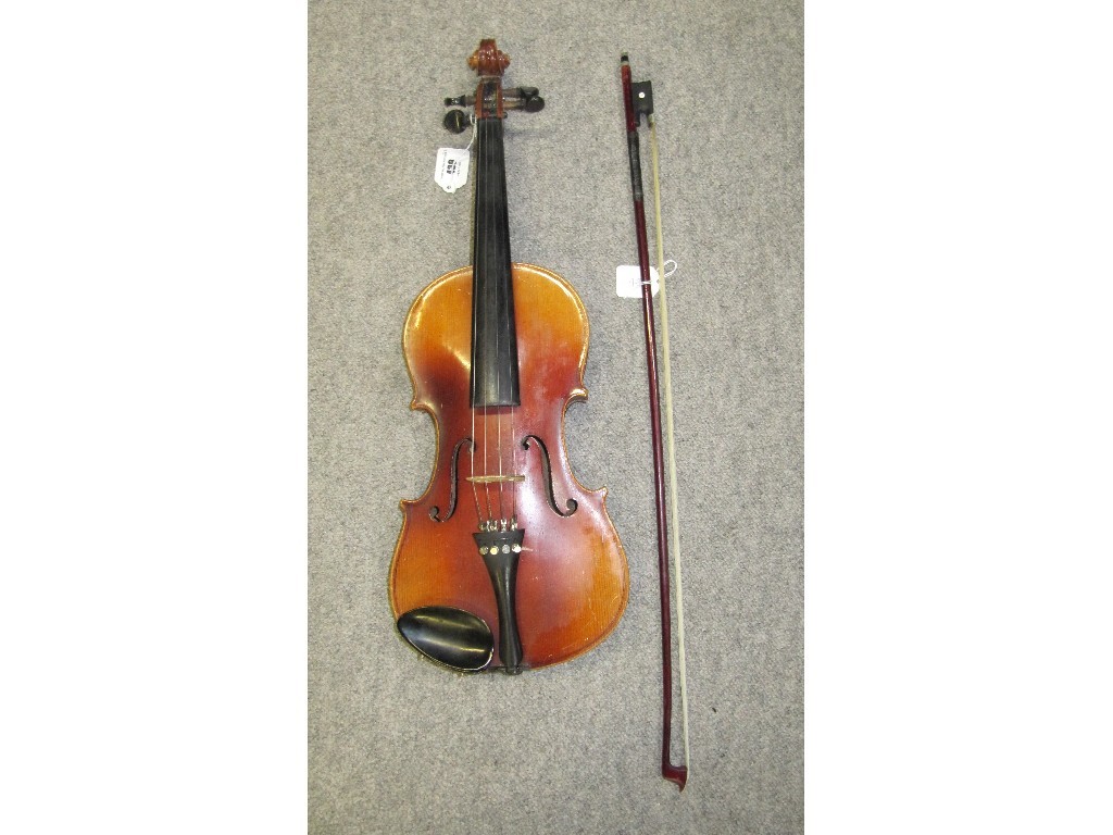 Appraisal: Violin Stradavarius copy and bow case available