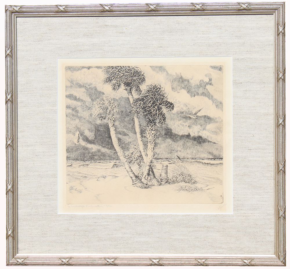 Appraisal: Walter Locke - Florida Etching Walter Ronald Locke Florida Massachusetts