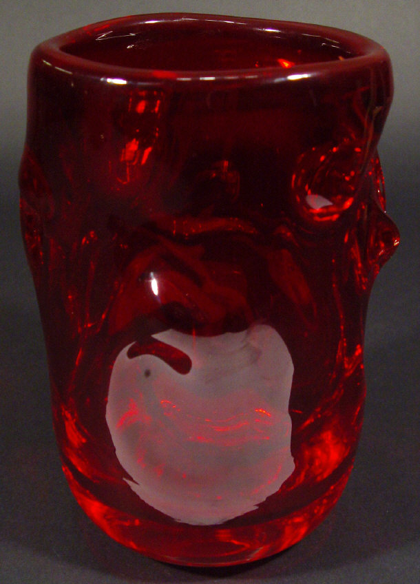 Appraisal: Large Whitefriars knobbly ruby glass vase cm high