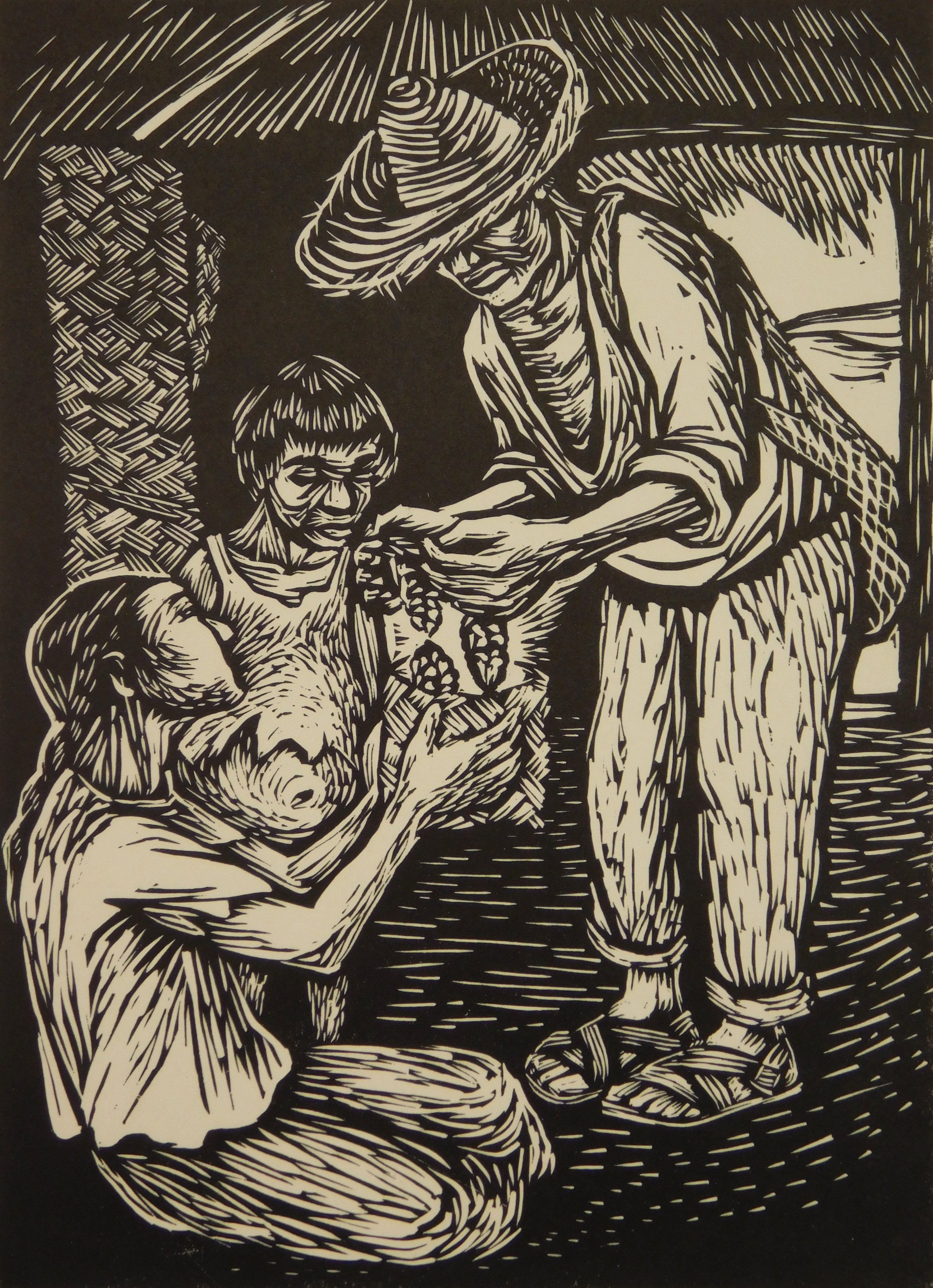 Appraisal: Elizabeth Catlett - Campesino Mexicano''- woodblock ca signed in pencil