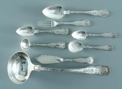 Appraisal: Set coin silver flatware Kings style pattern pieces marked R