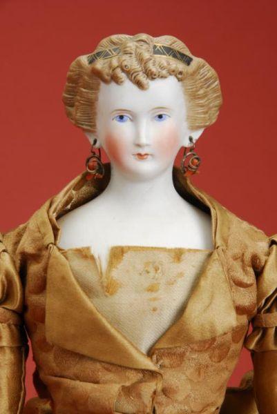 Appraisal: Parian with Cafe au Lait Hair Germany ca untinted bisque